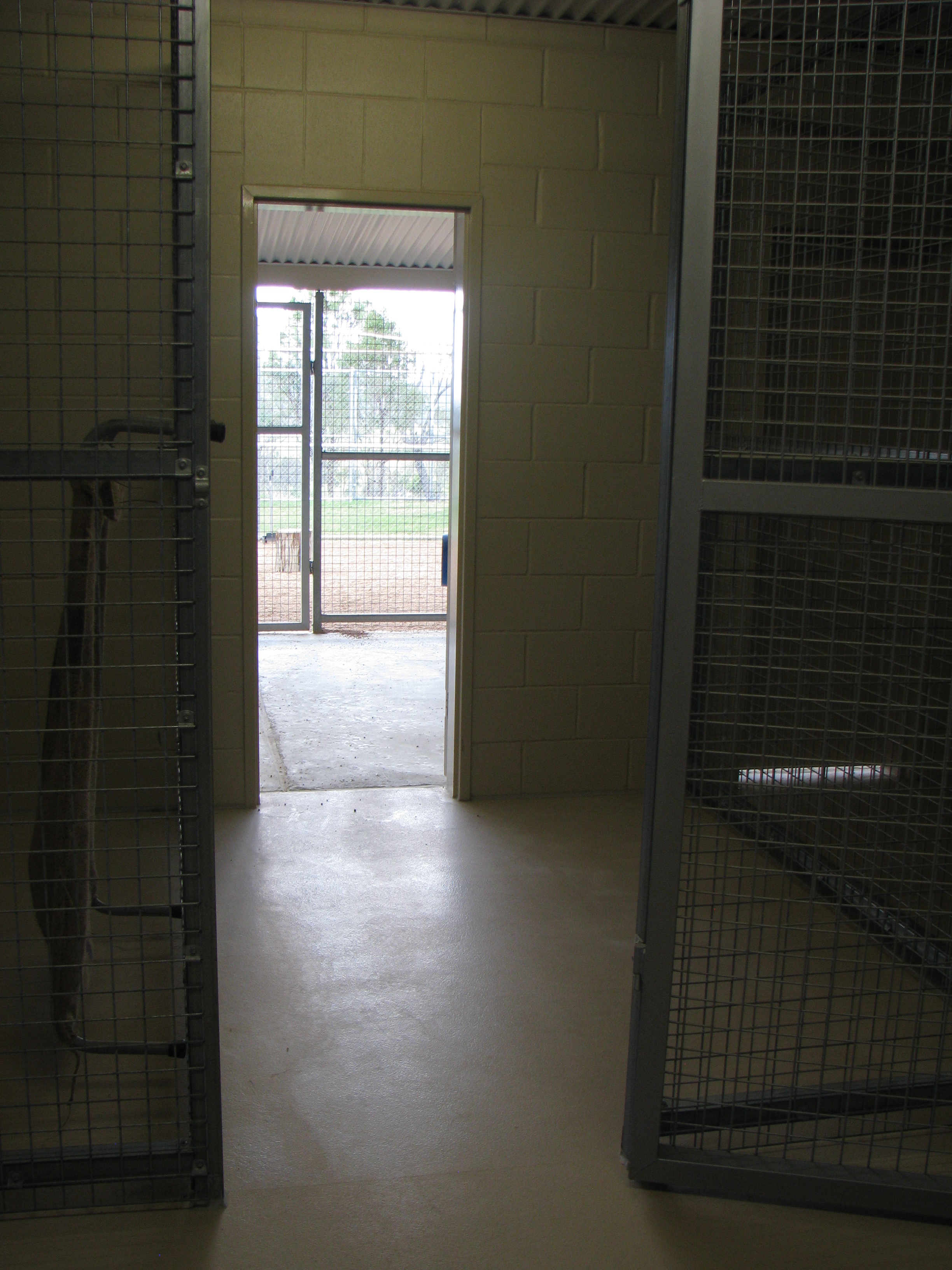 There is an internal kennel and external kennel